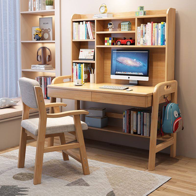 极速儿童实木书桌学习桌椅t可升降写字桌家用小学生学习桌带书架,淘宝优惠券,粉丝福利购,淘宝优惠卷