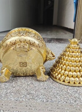 新品纯铜b聚宝盆摆件铜元宝聚宝盆香炉家居装饰香熏炉办公室工艺