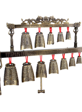 速发中式合金演奏仿道双层编钟模型摆件品艺工婚庆影视古具