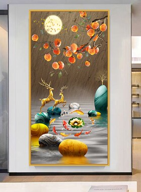 速发入户玄关厅饰画走廊自道墙壁画挂画竖版简约北装过粘壁画