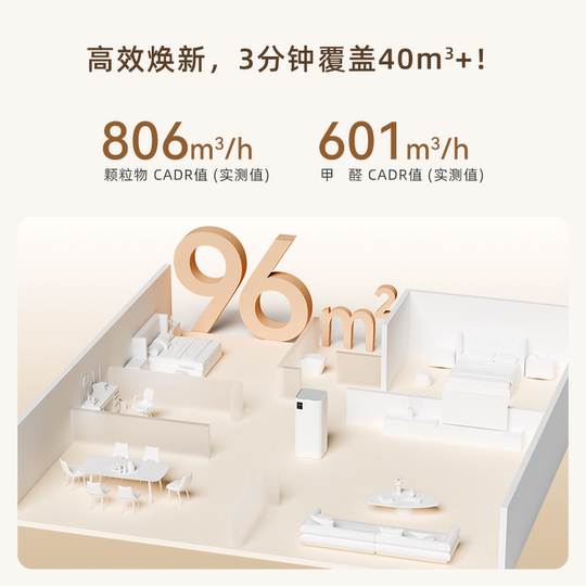树新风K3空气净化器家用宠物除菌甲醛吸烟猫毛除异味净化机treeow
