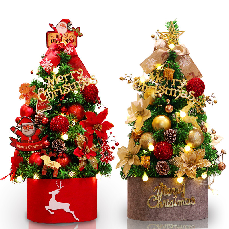 跨境60cm圣诞树家用套餐圣诞节装饰品欧式精美装扮迷你摆件礼物 - 图3
