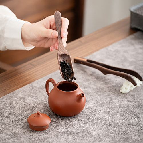 胡桃木功夫茶具配件茶夹三件套防滑镊子实木茶勺茶杯夹子茶叶夹子 - 图3