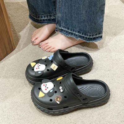 厚底洞洞鞋女款2025新款外穿春夏季eva增高防滑大码情侣