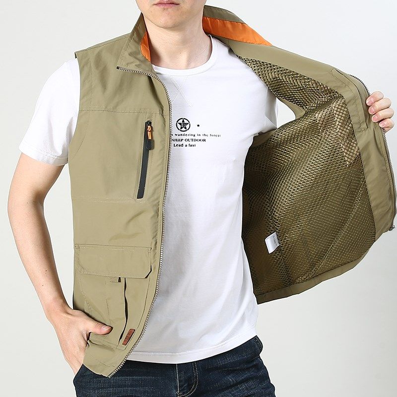 春季男士多袋马甲薄中老年休闲马夹外套男装钓鱼摄影速干背心坎肩,淘宝优惠券,粉丝福利购,淘宝优惠卷