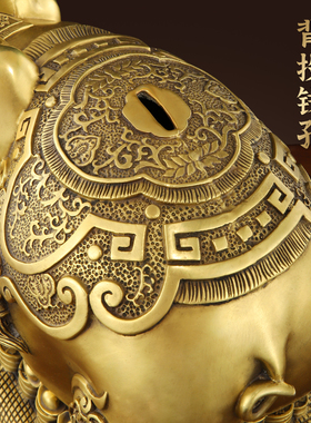 纯黄铜猪存钱g罐家用客厅玄关铜猪摆件十二生肖猪摆设全铜金猪礼