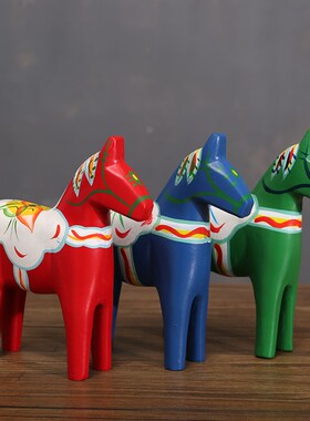 速发轻奢风木马复饰玩具美式乡村小摆件儿古怀旧工艺品老式物件装