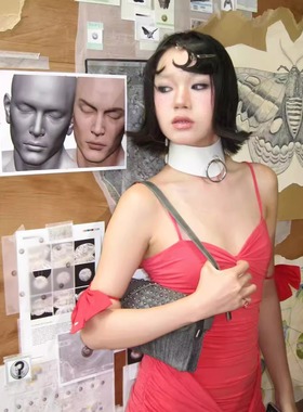 纯色宽边皮项圈个性朋克男女时髦