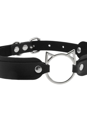 猫咪爱心小众pu皮质项圈锁骨链