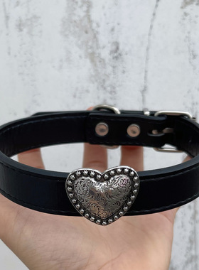 复古藏式金属图腾圆爱心项圈