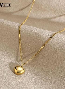 316 Stainless Steel Gold Color Necklace Love Heart Pendant