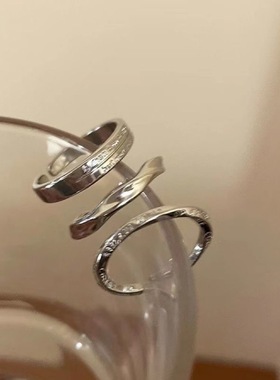 戒指女粗胖手大号大码戒指女胖mm大圈口戒指适合手粗的戒指女素圈