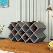 Red Wine Lattice Shelf Rhomboid Wine Cabinet Plaid Wall-mounted Wine Fork Panes Eurostyle Display Shelve Customize