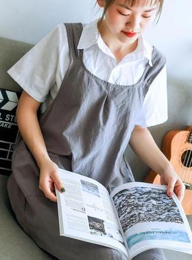 Cotton And Linen Apron Smock Women Men kitchen Anti-fouling