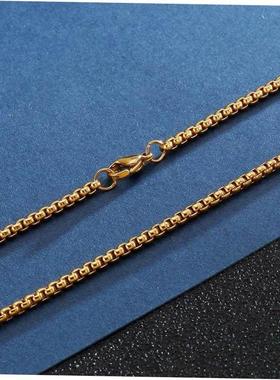3mm Men's Stainless Steel Thick Golden Link Chain Neckla