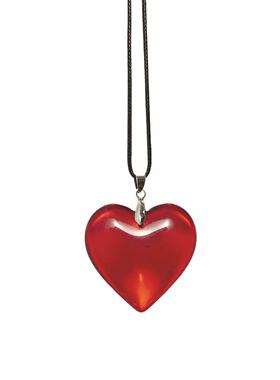 Red glass heart pendant necklaces women 红色玻璃心形吊坠项炼