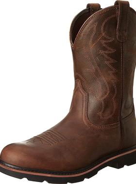plus size 48 men leather boots Western cowboy boots男马丁靴
