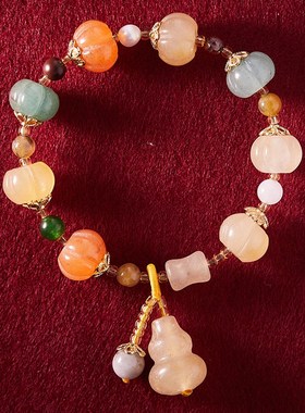 新品新品推荐金丝玉南瓜手串白玉菩提多H宝南瓜佛珠女手链送闺蜜