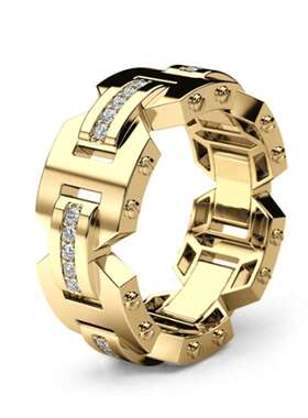 极速New electroplating smens diamond ring fashion couple ri