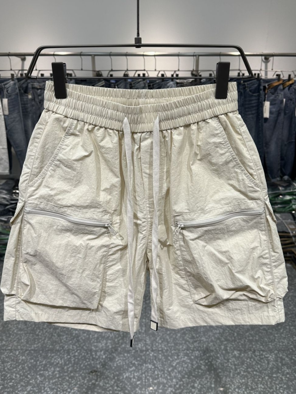 多口袋美式夏季新款工装短裤男高街宽松纯色休闲五分裤子 - 图0