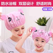 Bath Cap Cartoon Waterproof Child Adults Composition Pro Submount Double Washout Hat Kid Girl Boy Bath Hat