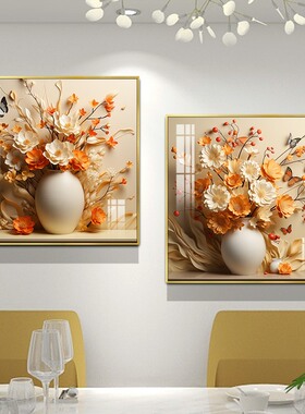 小清新餐厅背景墙装饰画平安富贵