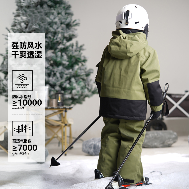 儿童滑雪服男童宝宝专业单双板滑雪衣裤套装中小童防风防水保暖服