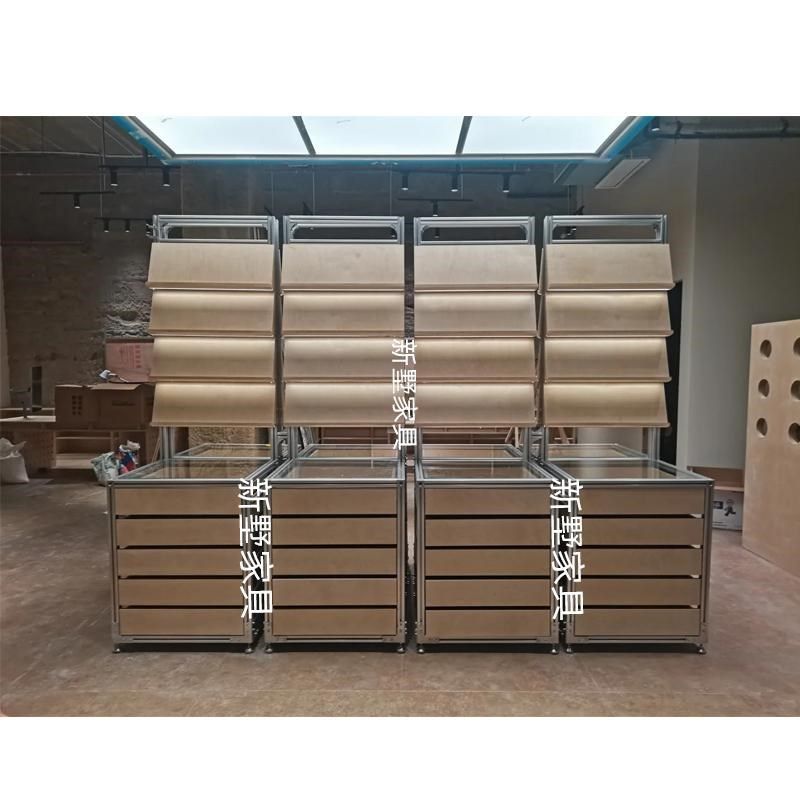 现代简约铝型材展示收纳柜置物抽屉柜落地式陈列桦木柜货架书报架,淘宝优惠券,粉丝福利购,淘宝优惠卷