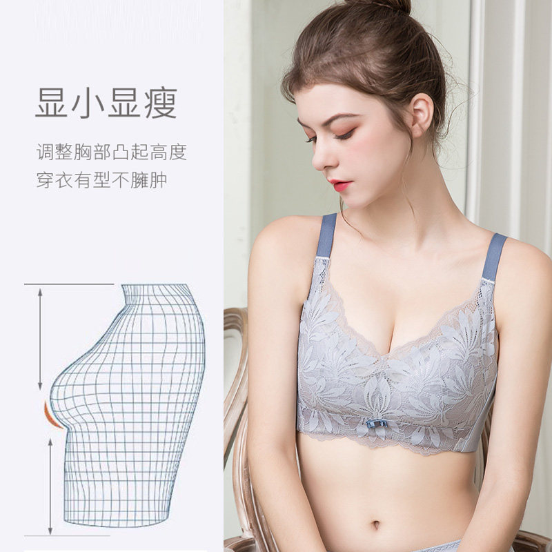 内衣女大胸显小调整型大码聚拢文胸罩薄款无钢圈收副乳防下垂夏季,淘宝优惠券,粉丝福利购,淘宝优惠卷