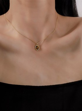 十里间【正珂】简约新中式天然石项链通勤锁骨链淡水珍珠耳环