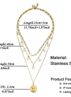 European and American ins fashion beauty head coin multi-lay