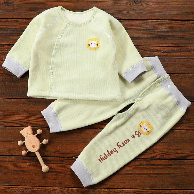 新生儿婴儿衣服套装秋冬宝宝加绒加厚保暖儿童无骨分体套开裆外套,淘宝优惠券,粉丝福利购,淘宝优惠卷