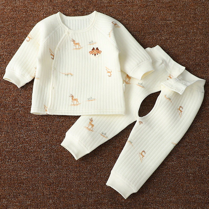 新生儿秋冬季保暖套装婴儿宝宝空调房薄棉打底衣服裤子夹棉两件套,淘宝优惠券,粉丝福利购,淘宝优惠卷