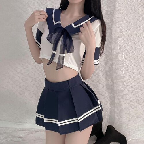 速发纯欲少院风辣妹jk制服反差设服套装神罚学衣计感小众夏短裙 - 图1