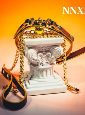 NNXH铃铛颈圈项圈颈套男女choker真皮k9