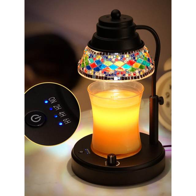 Melting wax lamp, fireless color melting bedroom decoration fragrance table lamp, can be raised and lowered, timed dimming, heating aromatherapy candle lamp