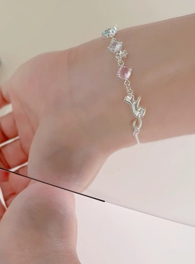 小猫摘星锆石手链时尚气质百搭