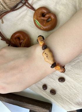 咖啡豆小云朵手串檀木高级复古