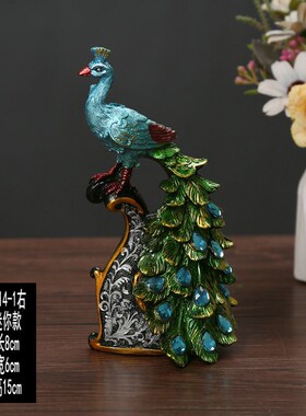 速发创意小礼物家居工品国泰饰艺品小孔雀开屏摆件客厅酒柜装饰品