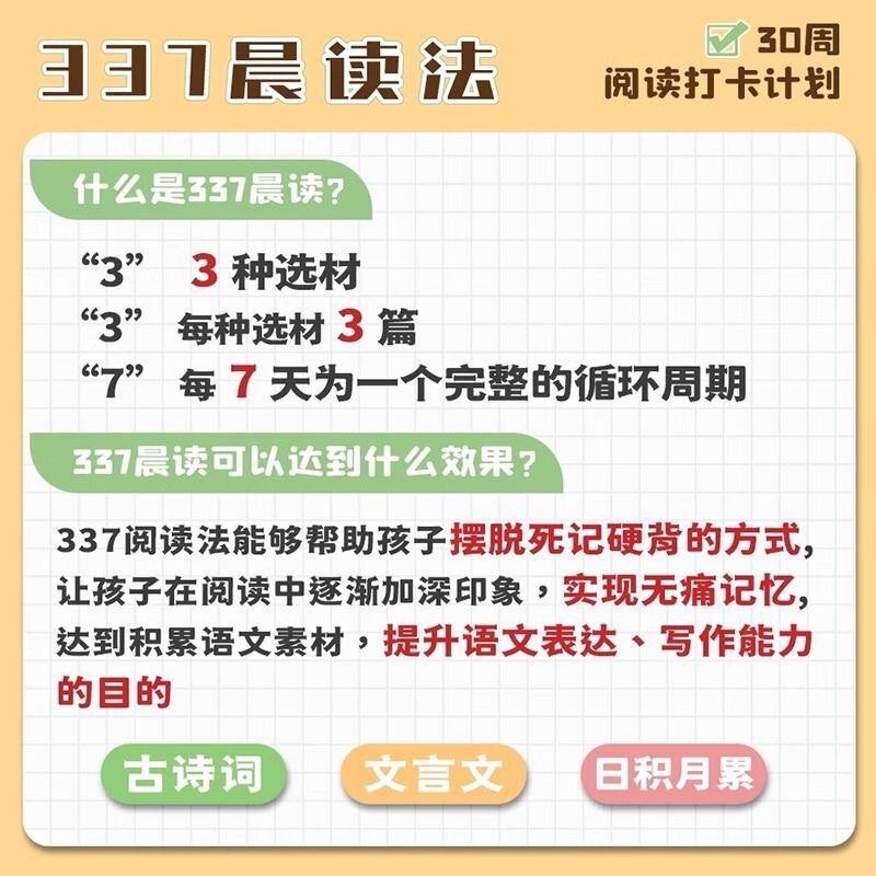 2025新337晨读小学语文优美句子素材积累一二三四五六年级小学通用每日一读晨诵暮读英语美文古诗文好词好句好段大全仿写技巧书