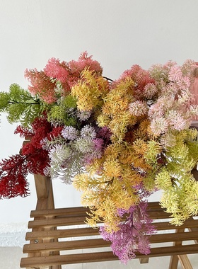 厂家直销雪梨毛绒草仿真花婚庆装饰花材家居民宿桌面摆件摄影道具