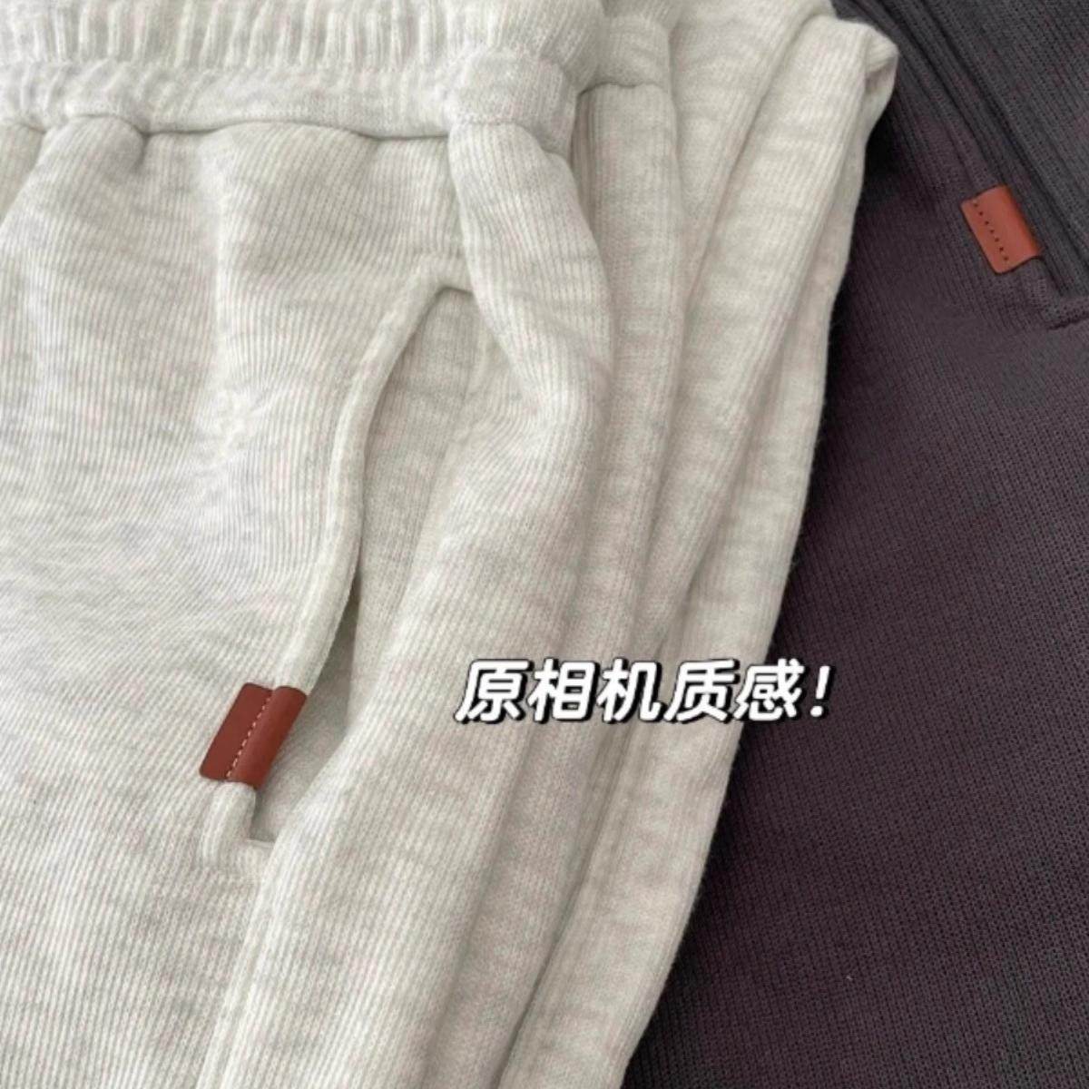 版型真的绝啦！灰色加绒运动裤女胖MM遮肉显瘦冬季羊羔绒棉裤卫裤,淘宝优惠券,粉丝福利购,淘宝优惠卷