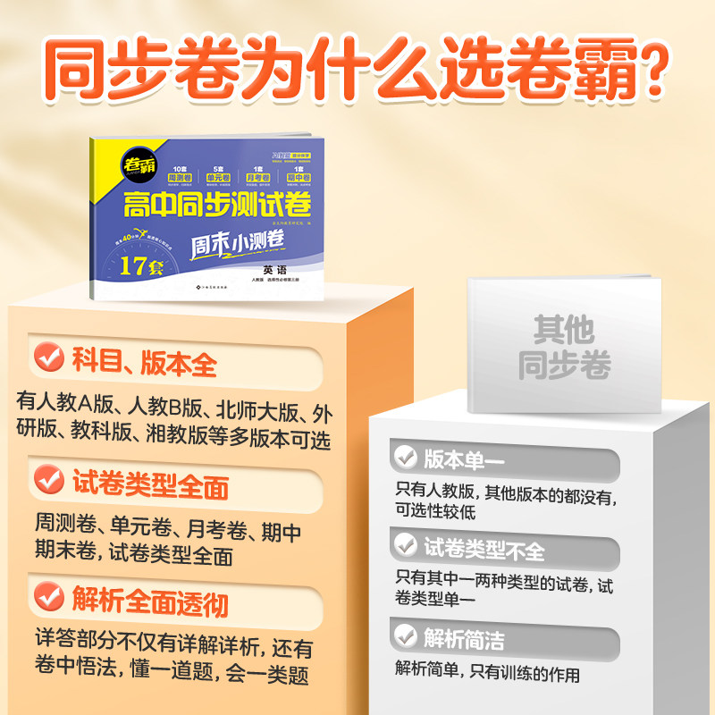 2025卷霸高中同步测试卷高一高二上下册语文数学英语物理化学生物思想政治地理历史选修第一二三必修12上下册人教版训练习题册卷子