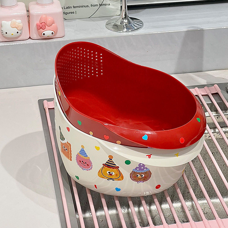 可爱厨房多功能沥水篮家用高颜值水果洗菜盆大容量洗菜篮子沥水篮,淘宝优惠券,粉丝福利购,淘宝优惠卷