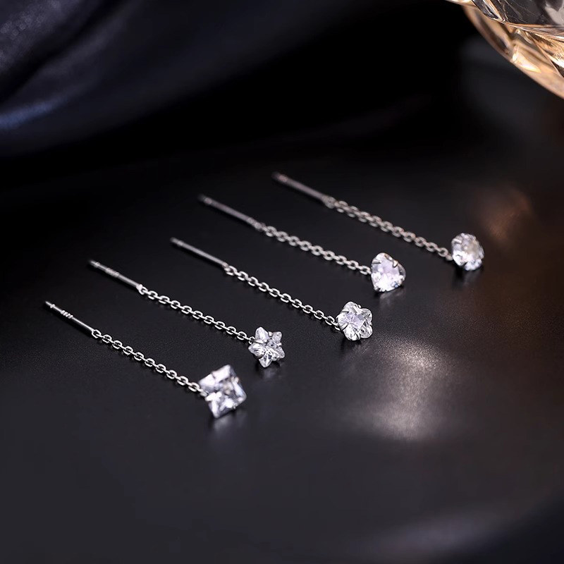 999纯银锆石耳线女小众设计养耳洞耳钉轻奢个性百搭耳环春夏耳饰,淘宝优惠券,粉丝福利购,淘宝优惠卷