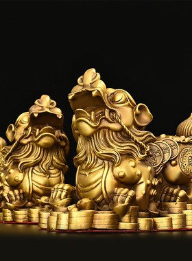 铜貔貅摆件纯铜一对家居玄关公母福财金钱皮丘装饰品开业礼品貔貅