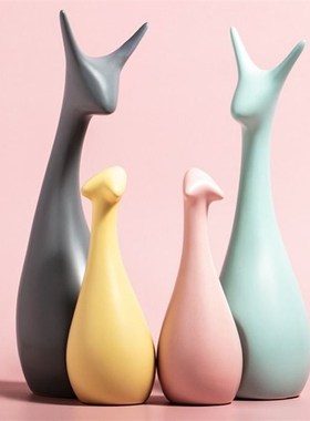 现代简约陶瓷工艺品客厅酒柜装饰品稀奇古怪的小摆件结婚生日礼物