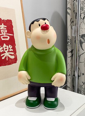 胖虎大号摆件落地存钱罐网红潮玩手办客厅玄关电T视柜装饰品卡通