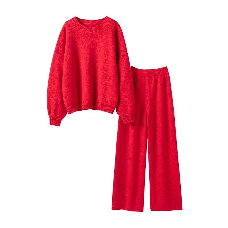 展现迷人气质!太美了~灯笼袖加厚纯羊绒衫女毛衣阔腿裤羊绒套装,淘宝优惠券,粉丝福利购,淘宝优惠卷