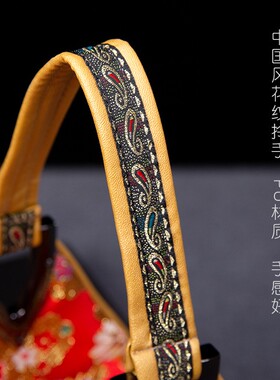 中国特色织锦缎女士手拎包民族风手提包复古刺绣中式手拿包送老外
